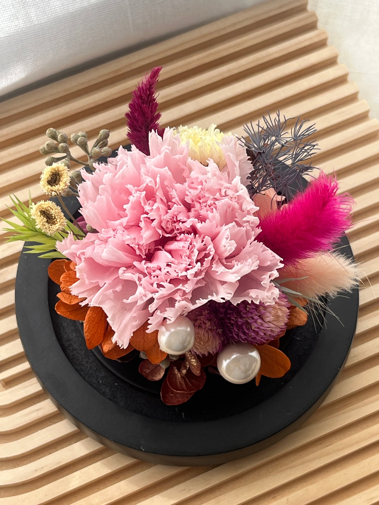 Mother's Day Gift Glass Dome #23 - Gratitude in a Carnation