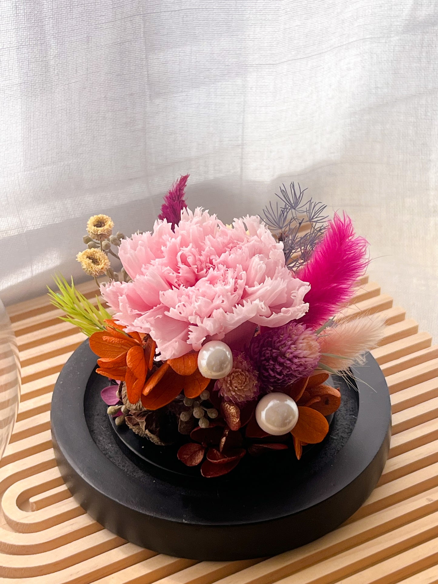Mother's Day Gift Glass Dome #23 - Gratitude in a Carnation