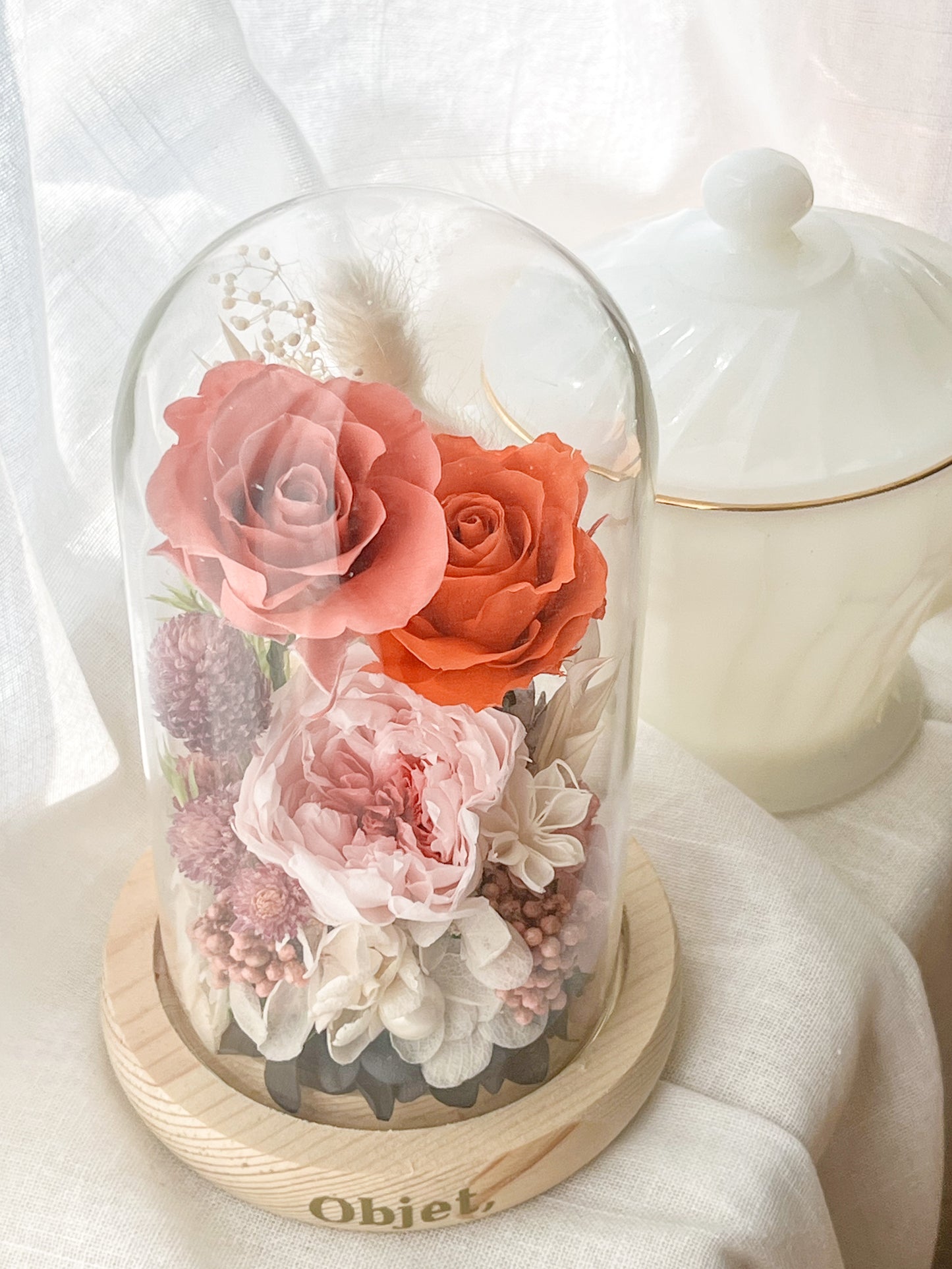 Romantic Gift Glass Dome #8 - Blossom Grove