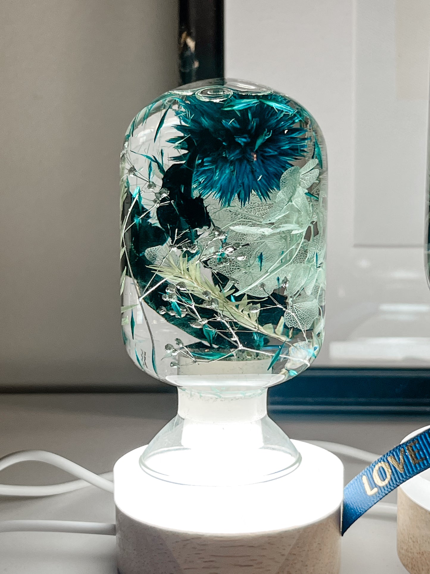 LED Flower Lamp Crystal Ball #3 - Mystic Aqua