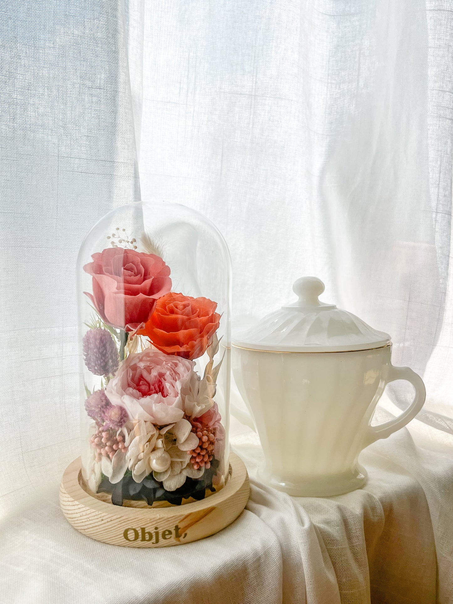 Romantic Gift Glass Dome #8 - Blossom Grove