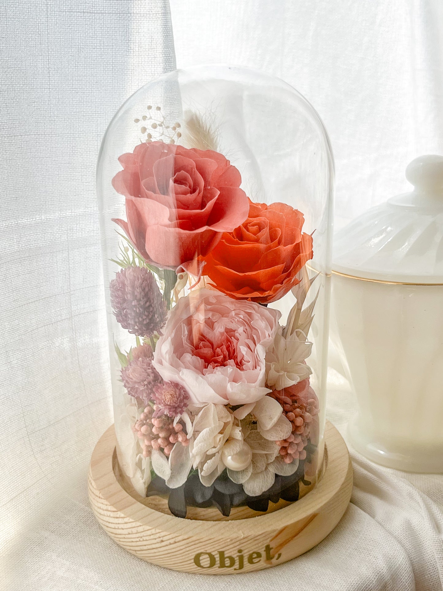 Romantic Gift Glass Dome #8 - Blossom Grove
