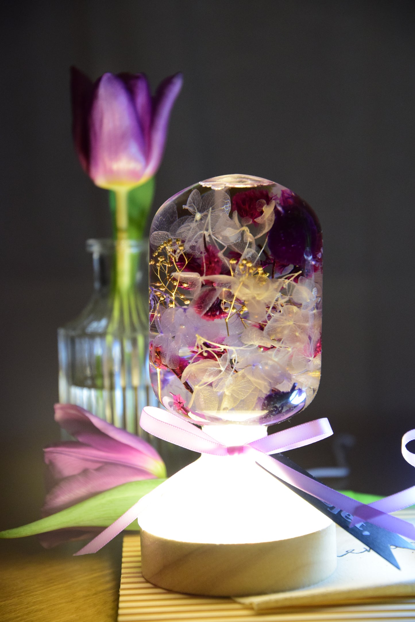 LED Night Light Crystal Ball #13 - Violet Dew