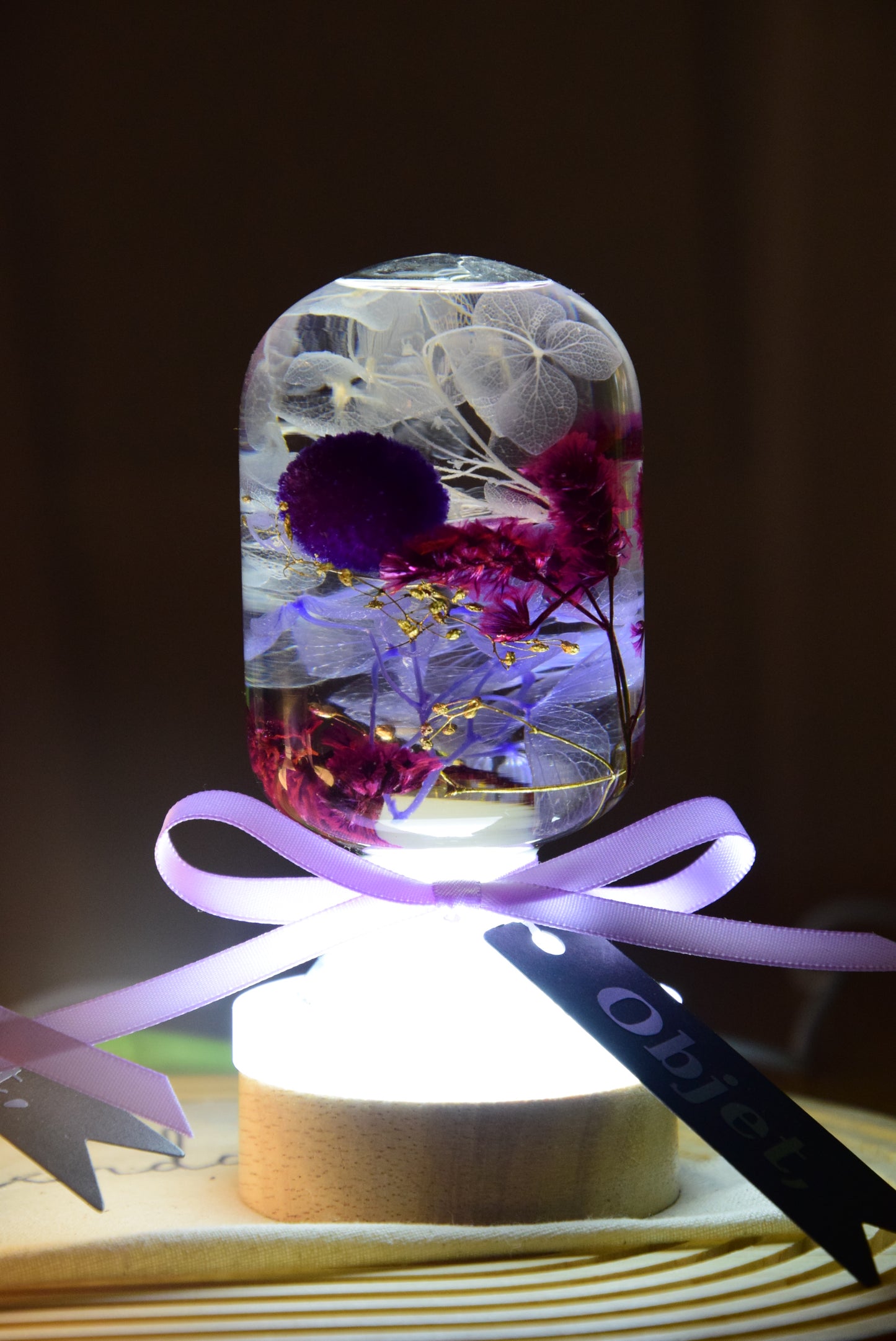 LED Night Light Crystal Ball #13 - Violet Dew