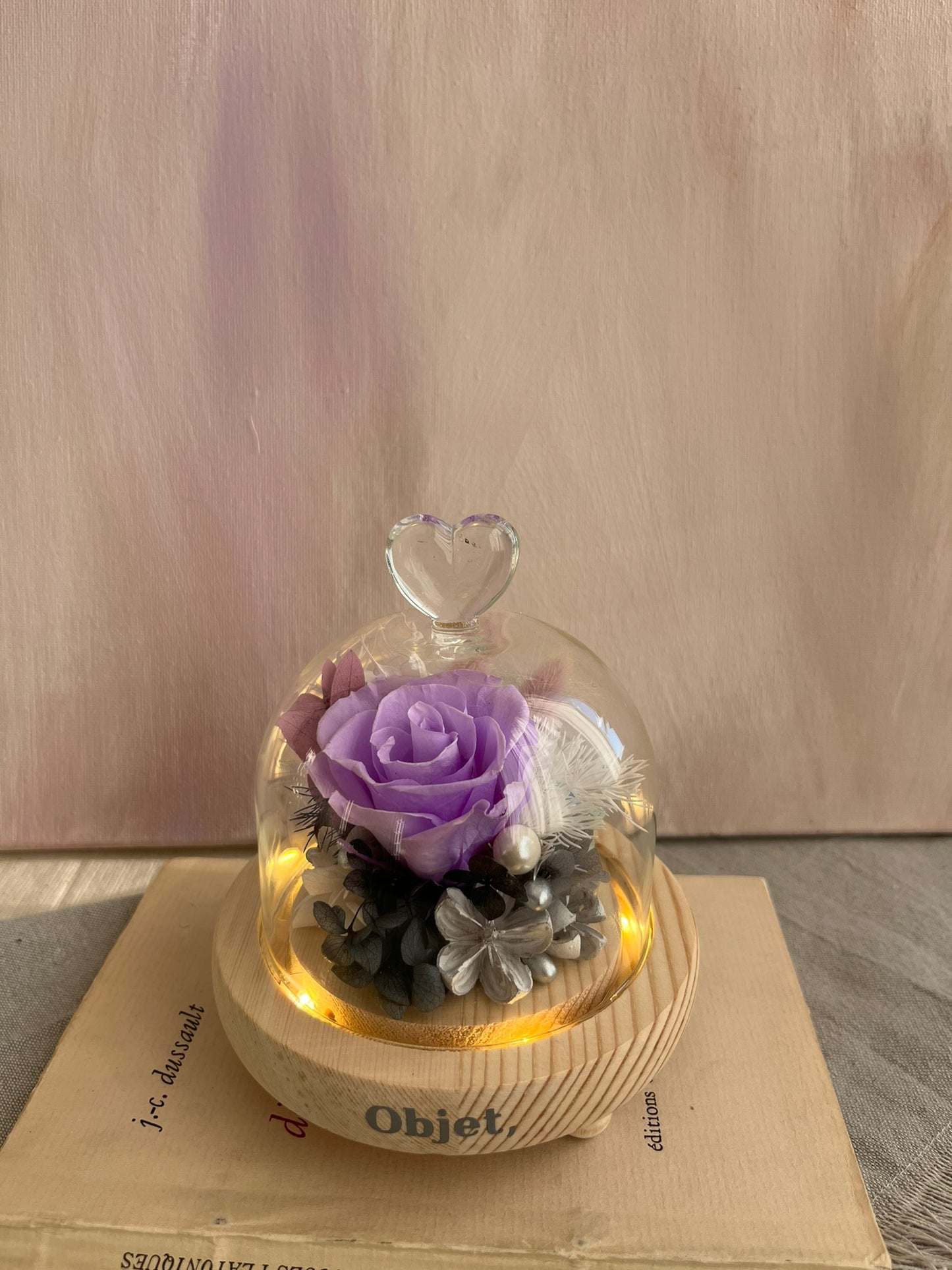 Romantic Gift Glass Dome #2 - Purplisian (LED Base)