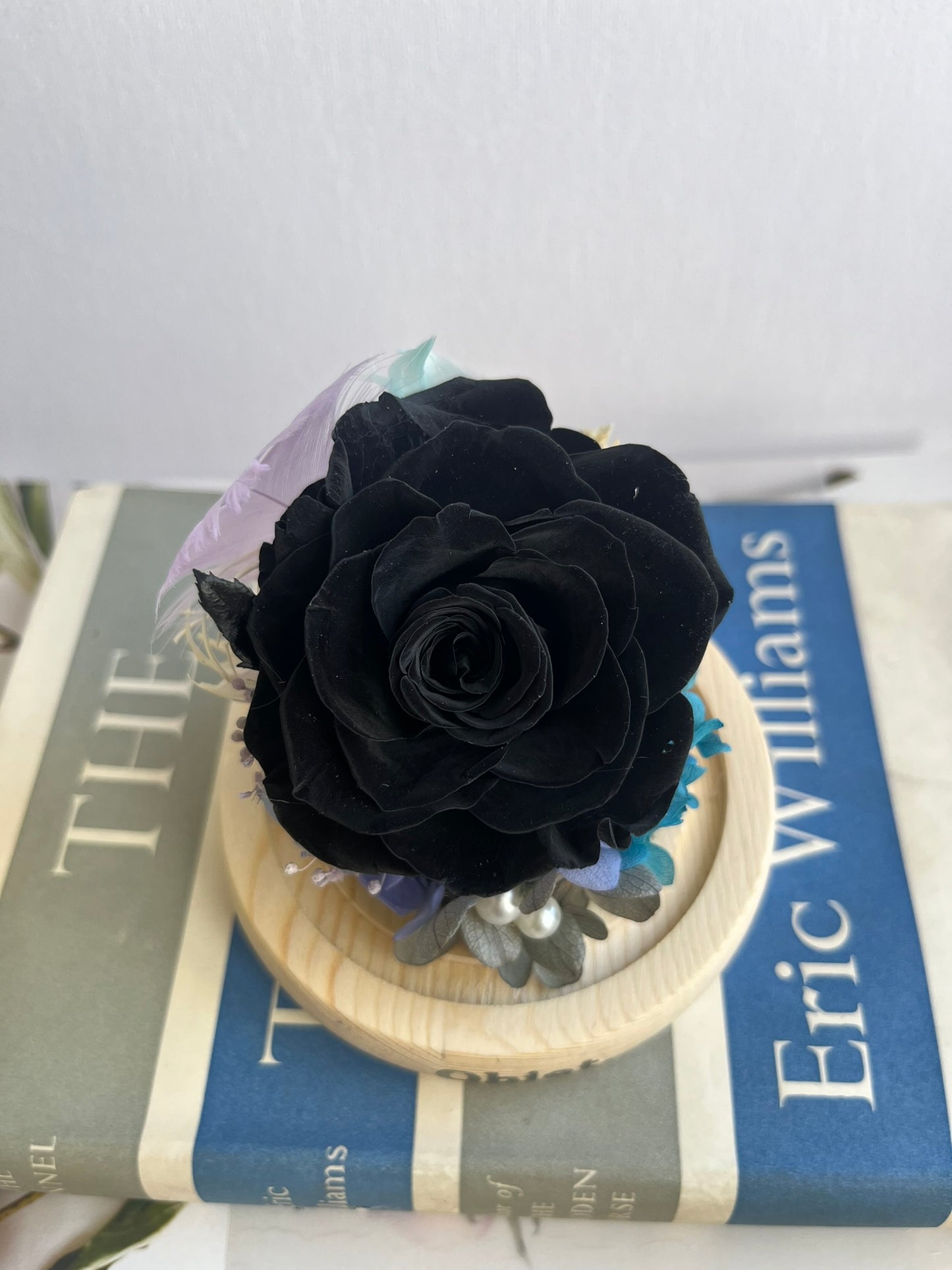 Enchanted Rose Glass Dome #13 - Black Rose