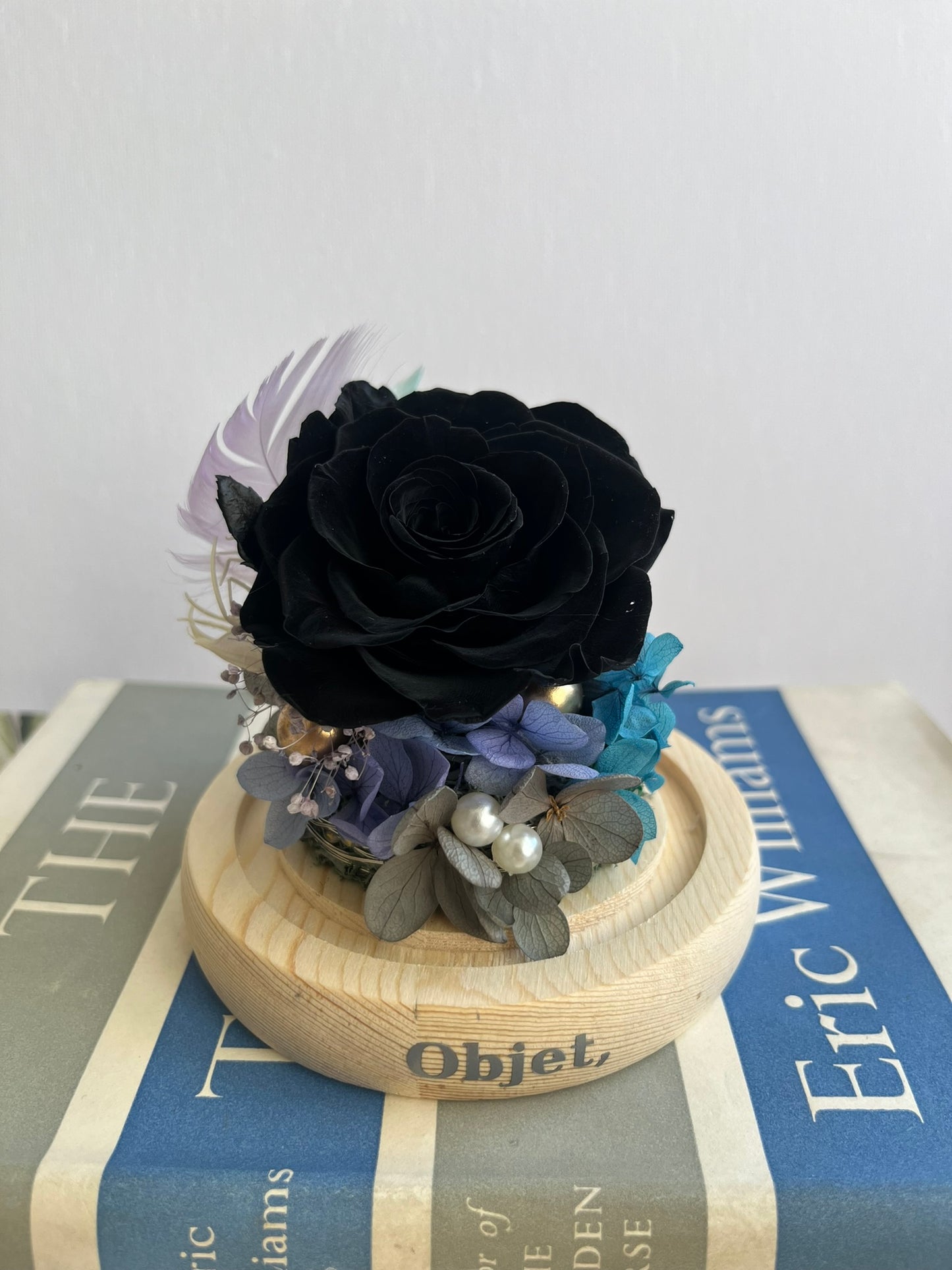 Enchanted Rose Glass Dome #13 - Black Rose