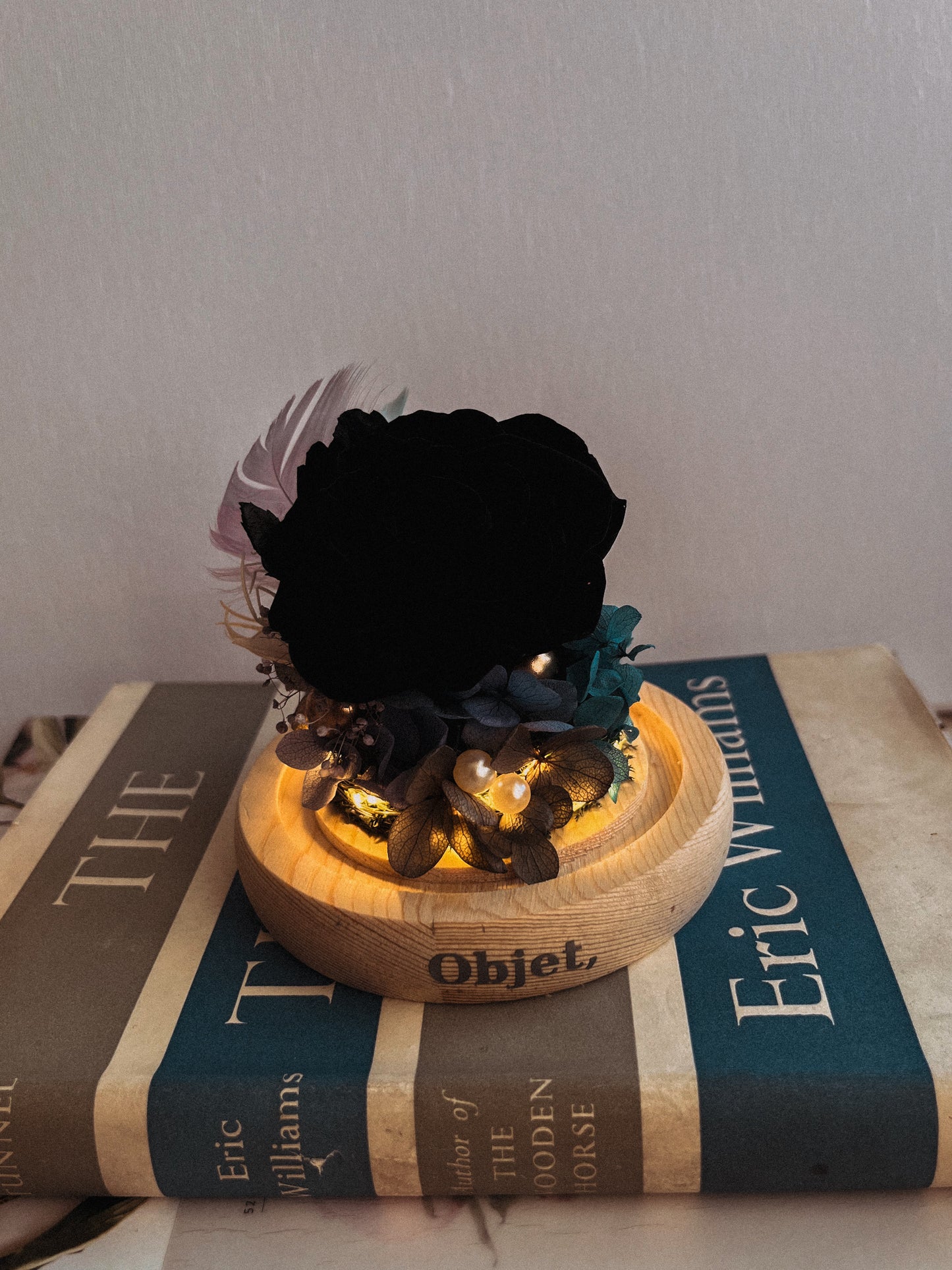 Enchanted Rose Glass Dome #13 - Black Rose