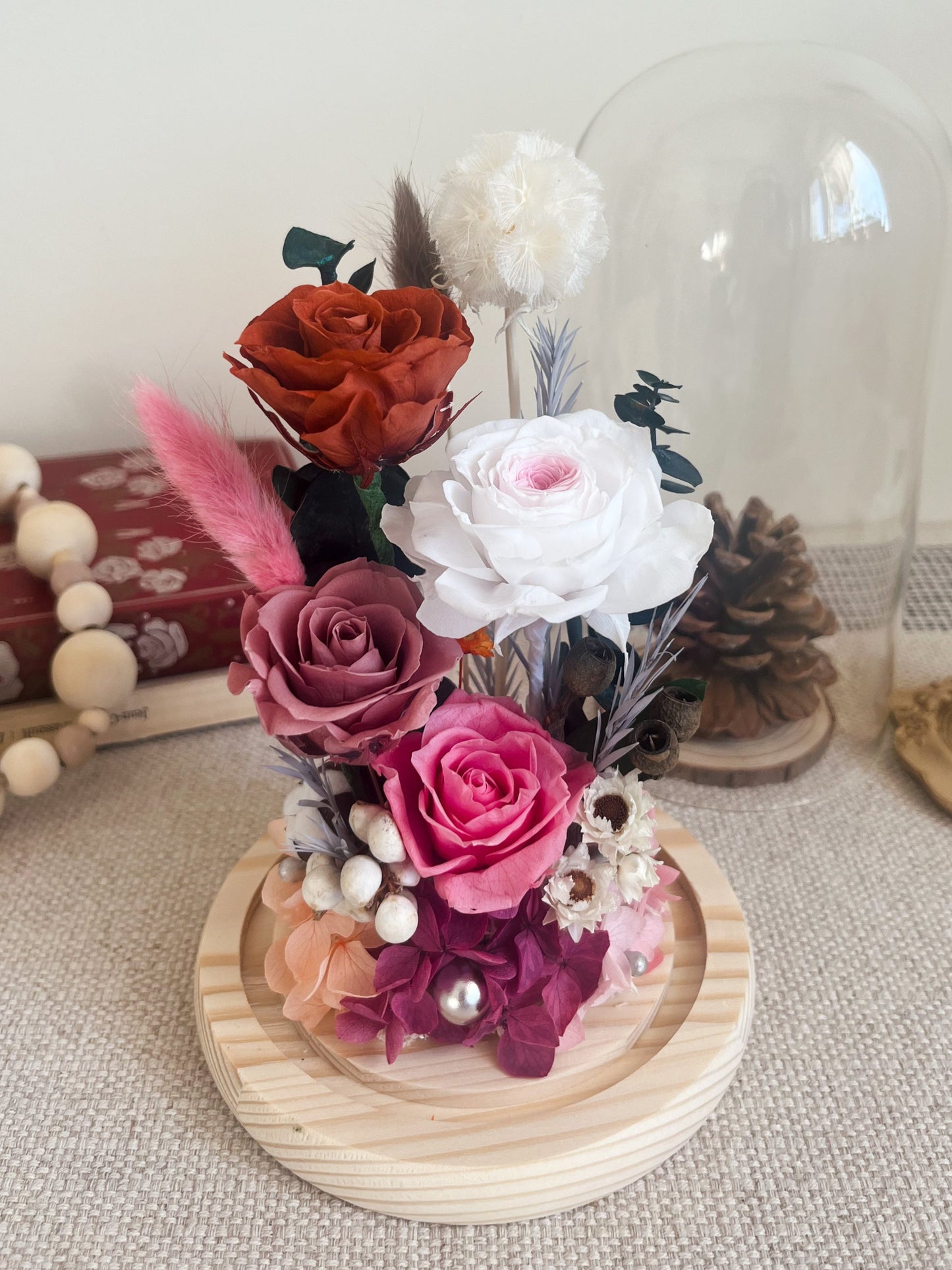 Preserved flower Glass Dome #15 - Ever After Rose