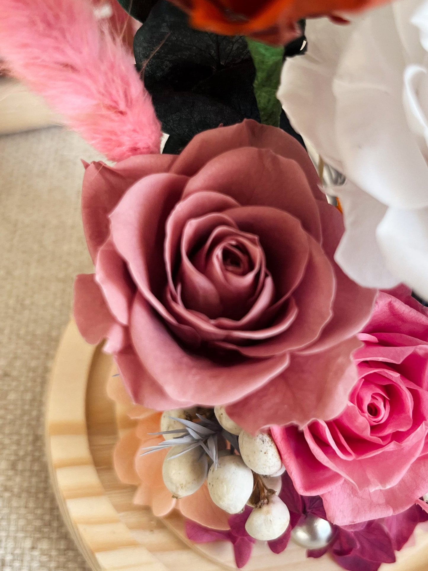 Preserved flower Glass Dome #15 - Ever After Rose
