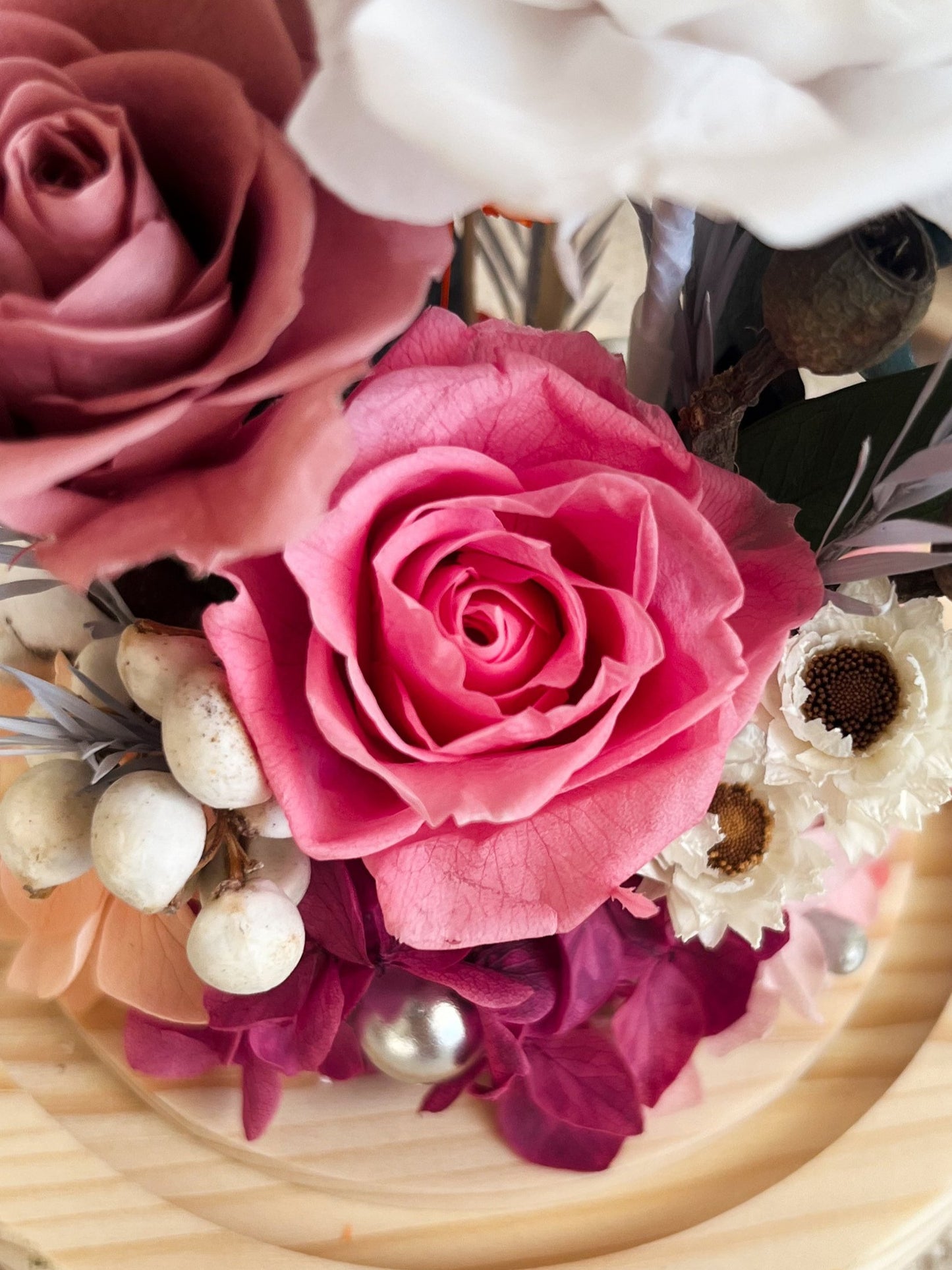 Preserved flower Glass Dome #15 - Ever After Rose