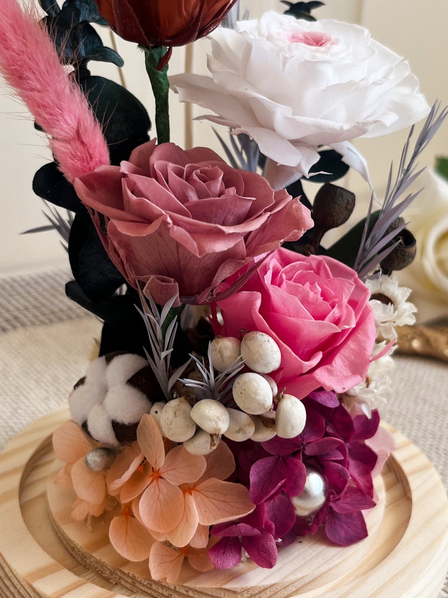 Preserved flower Glass Dome #15 - Ever After Rose