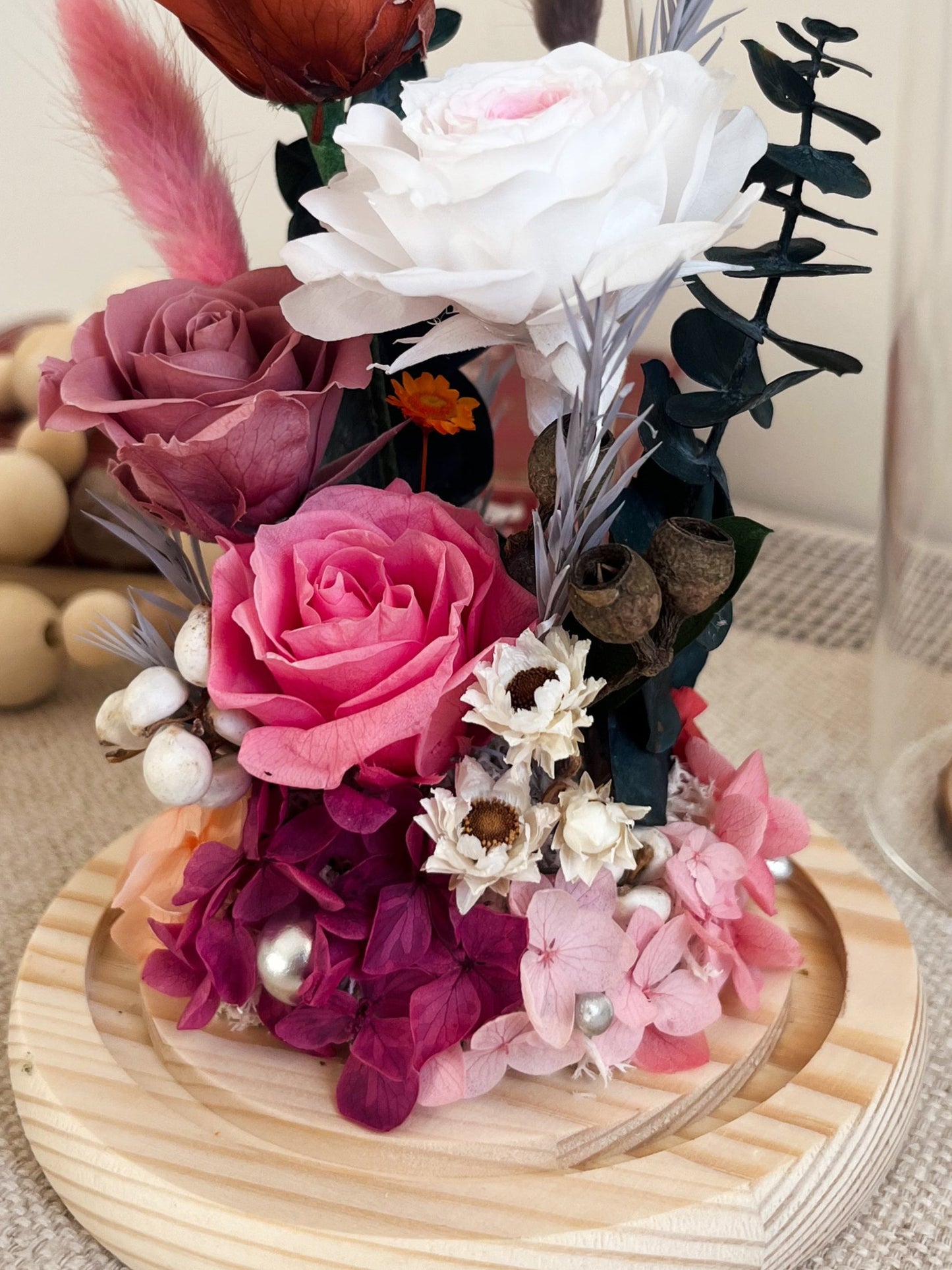 Preserved flower Glass Dome #15 - Ever After Rose