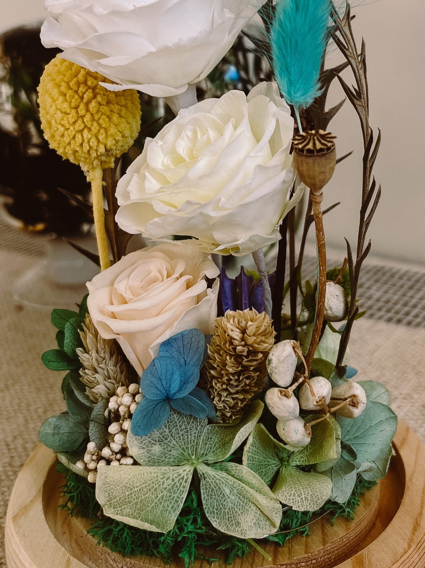 Forever flower Glass Dome #16 - Peter Pan's Meadow (LED Base)