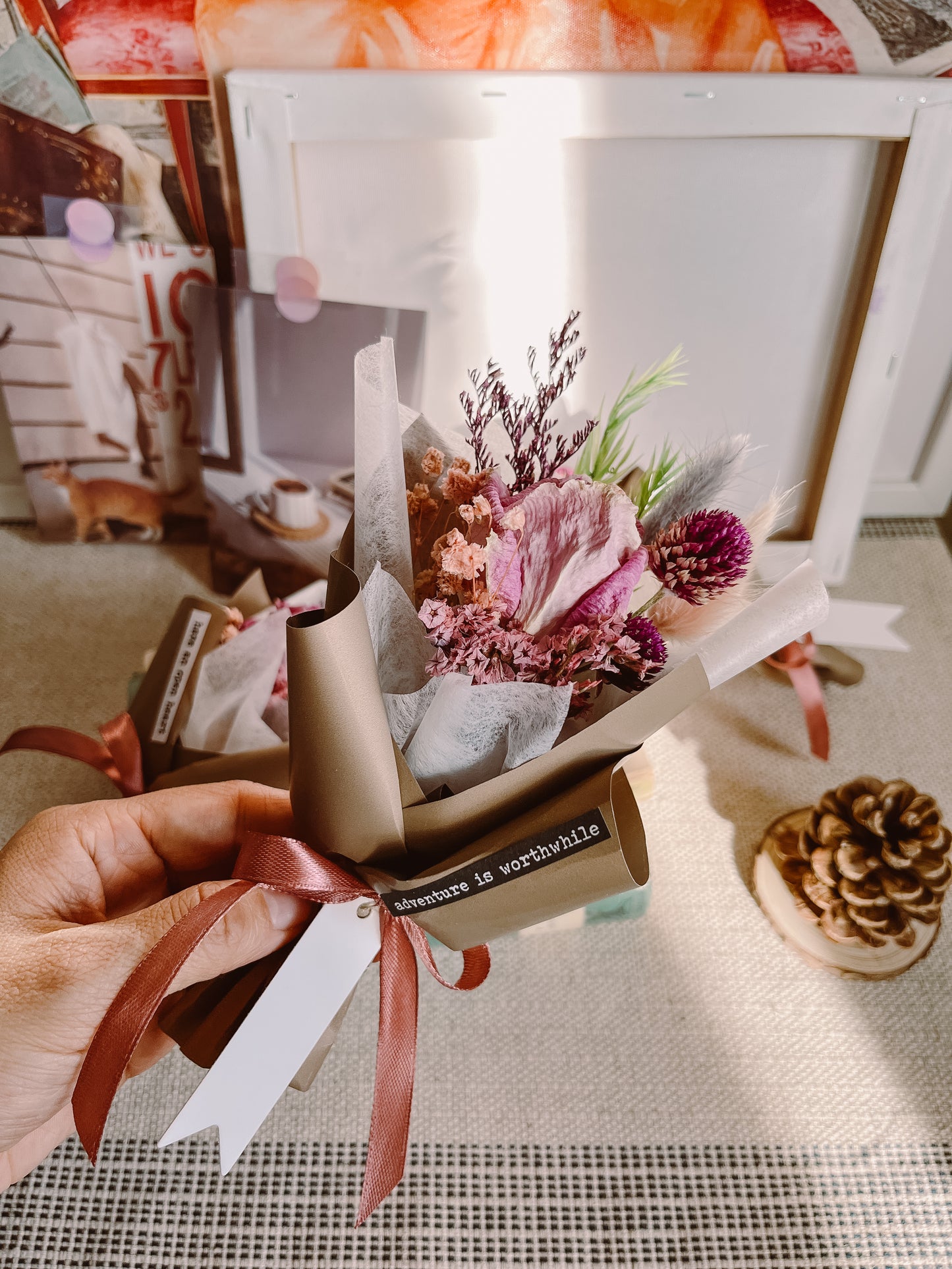 Dried rose mini bouquet