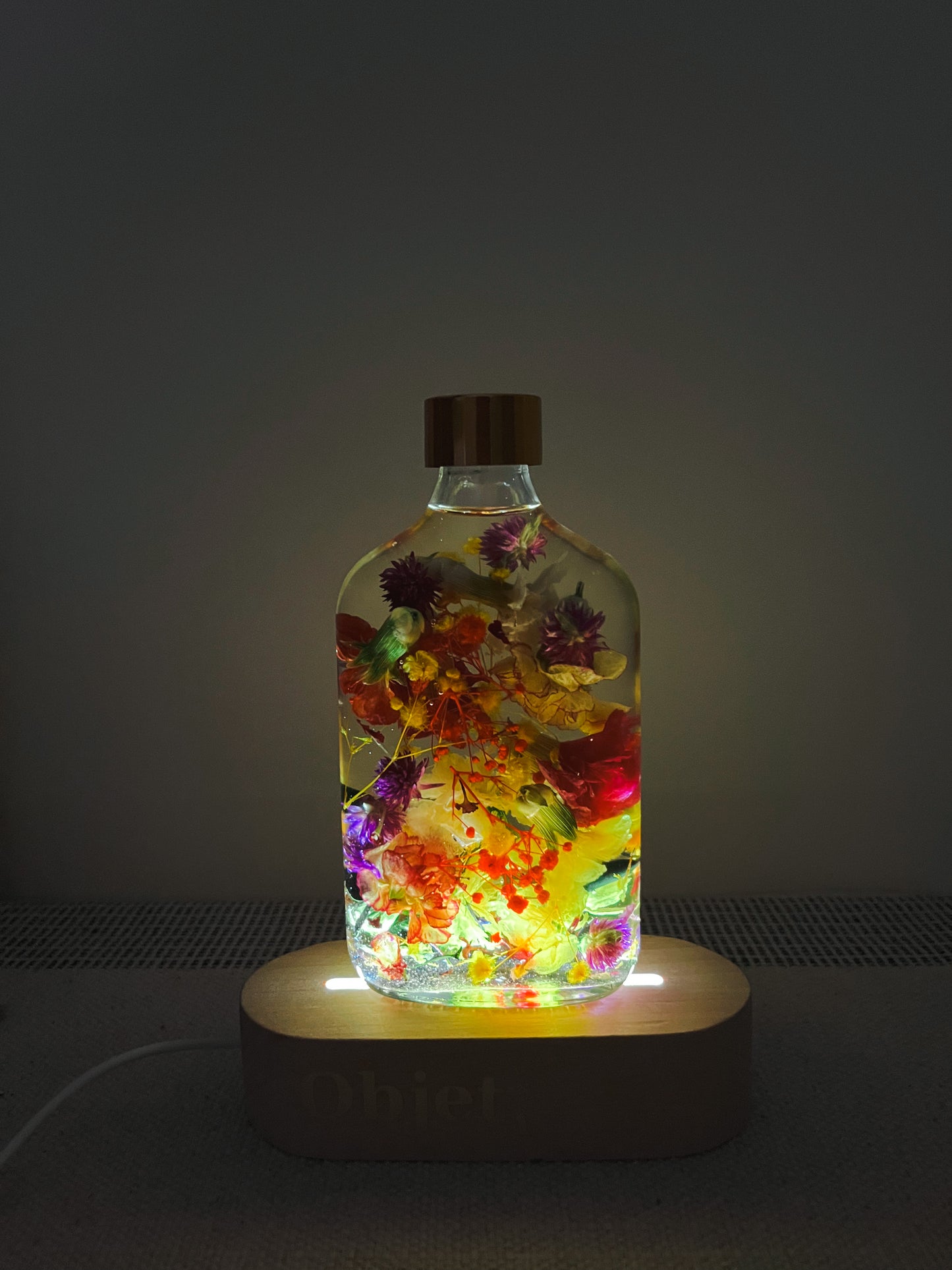 LED Light Bottle #16 - Floral Watercolor