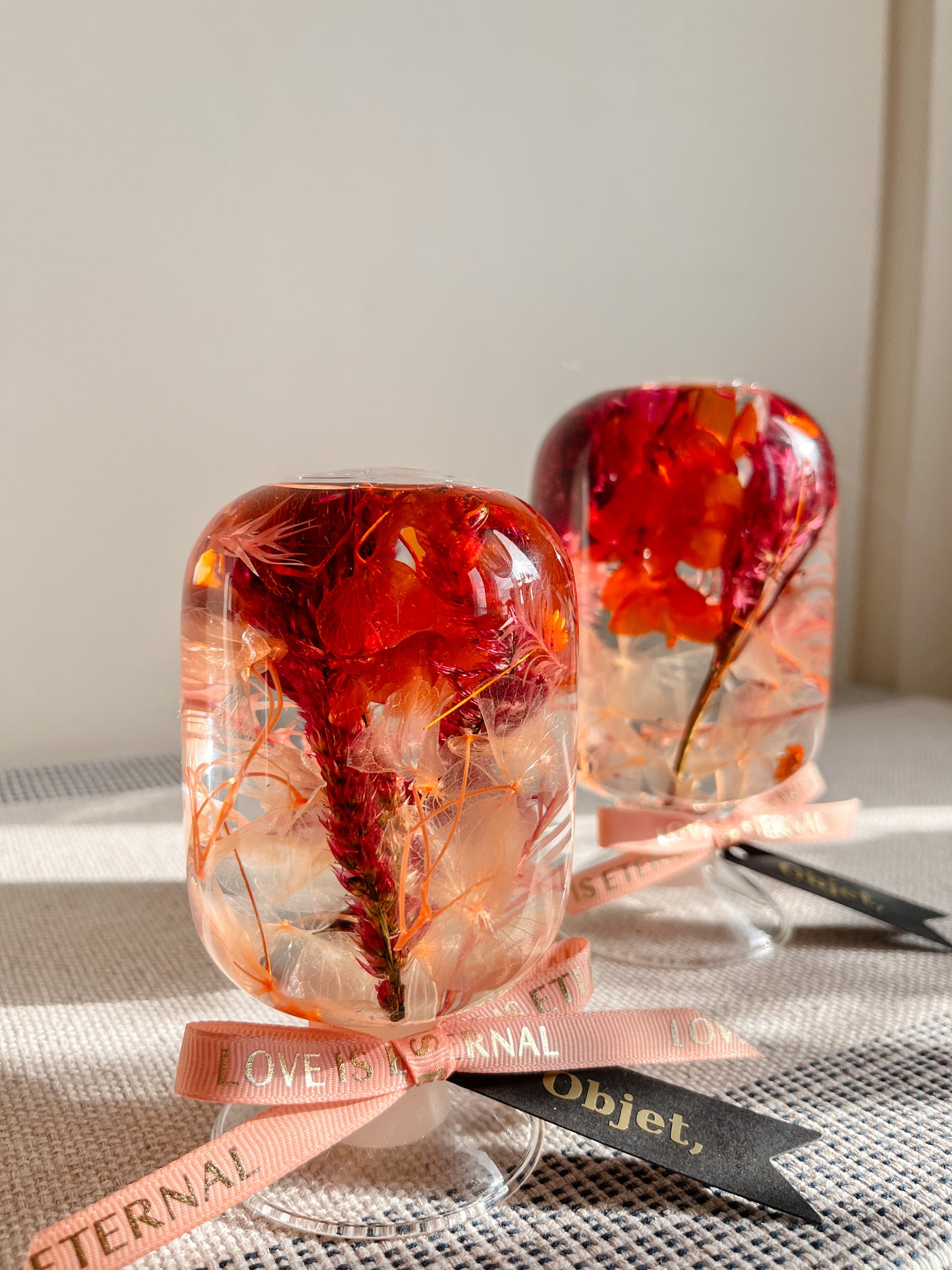 LED Flower Lamp Crystal Ball #7 - Fiery Celosia