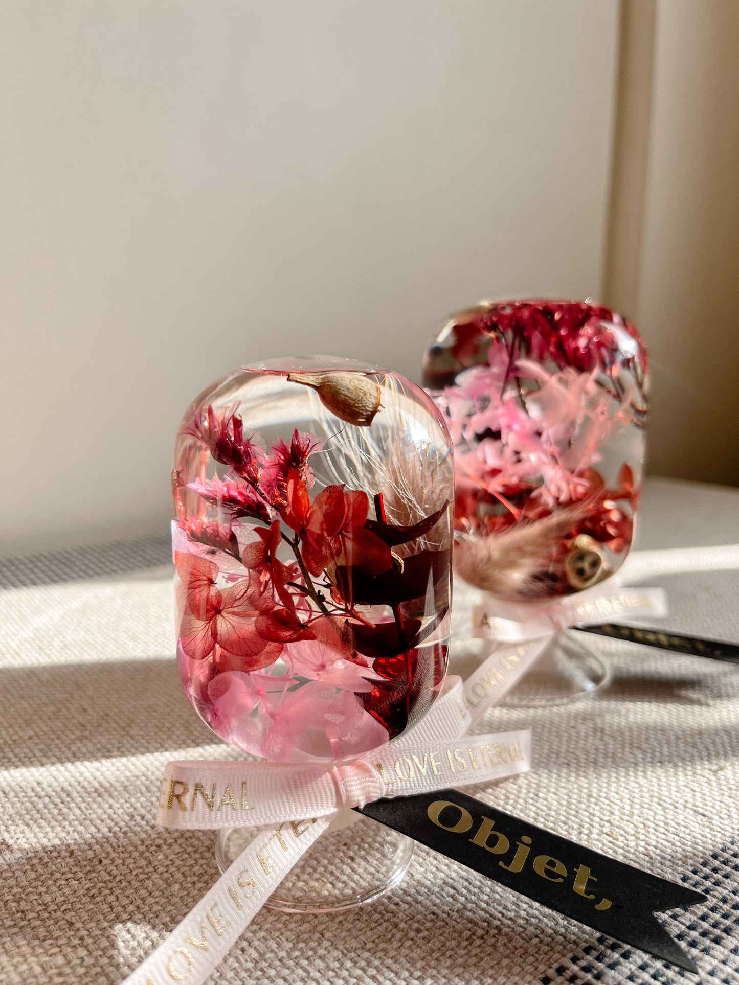 LED Flower Lamp Crystal Ball #4 - Blush Crimson Haze