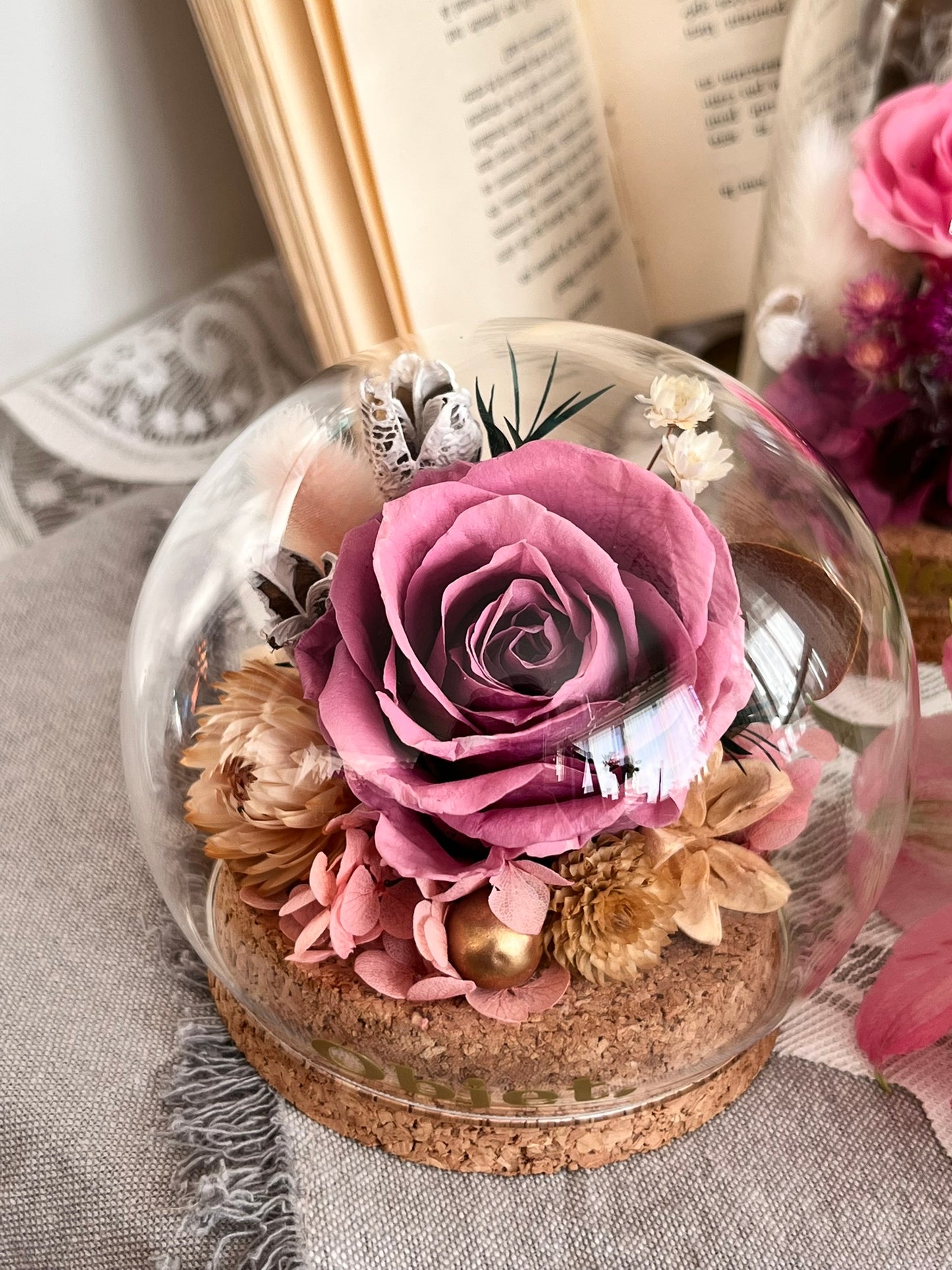 Romantic Gift Glass Dome #28 - Violet Grace