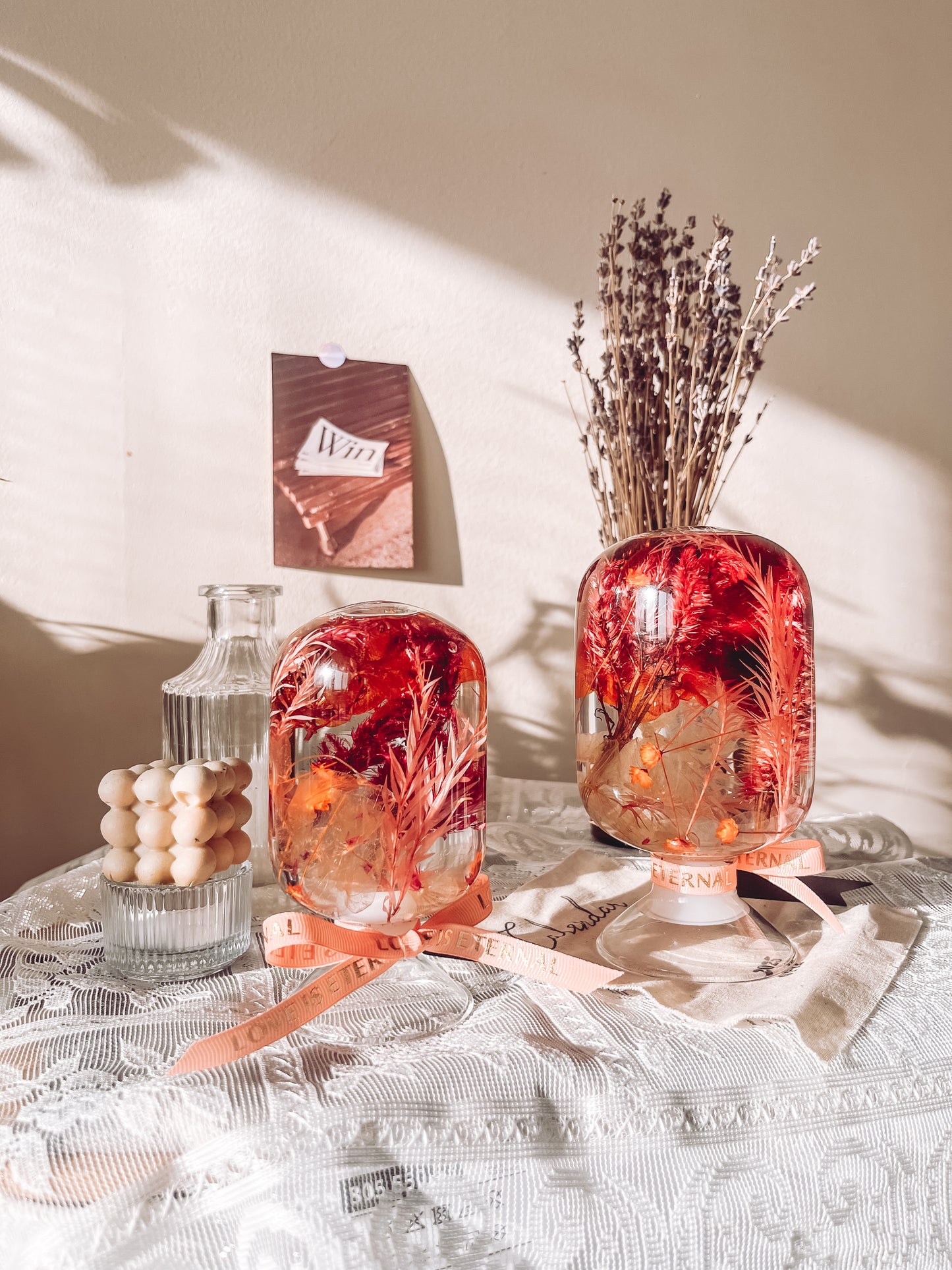 LED Flower Lamp Crystal Ball #7 - Fiery Celosia