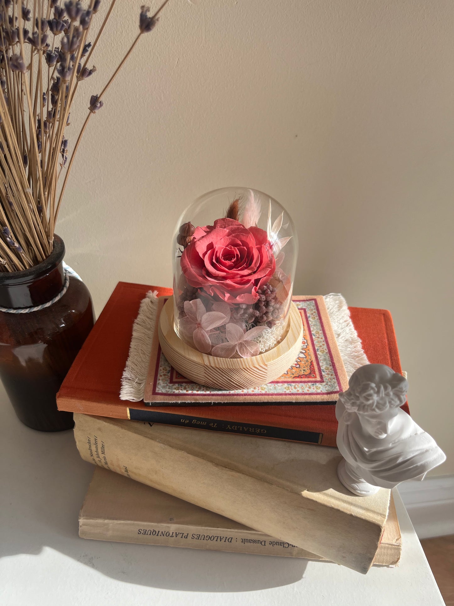 Enchanted Rose Glass Dome #4 - Rosy Mirage