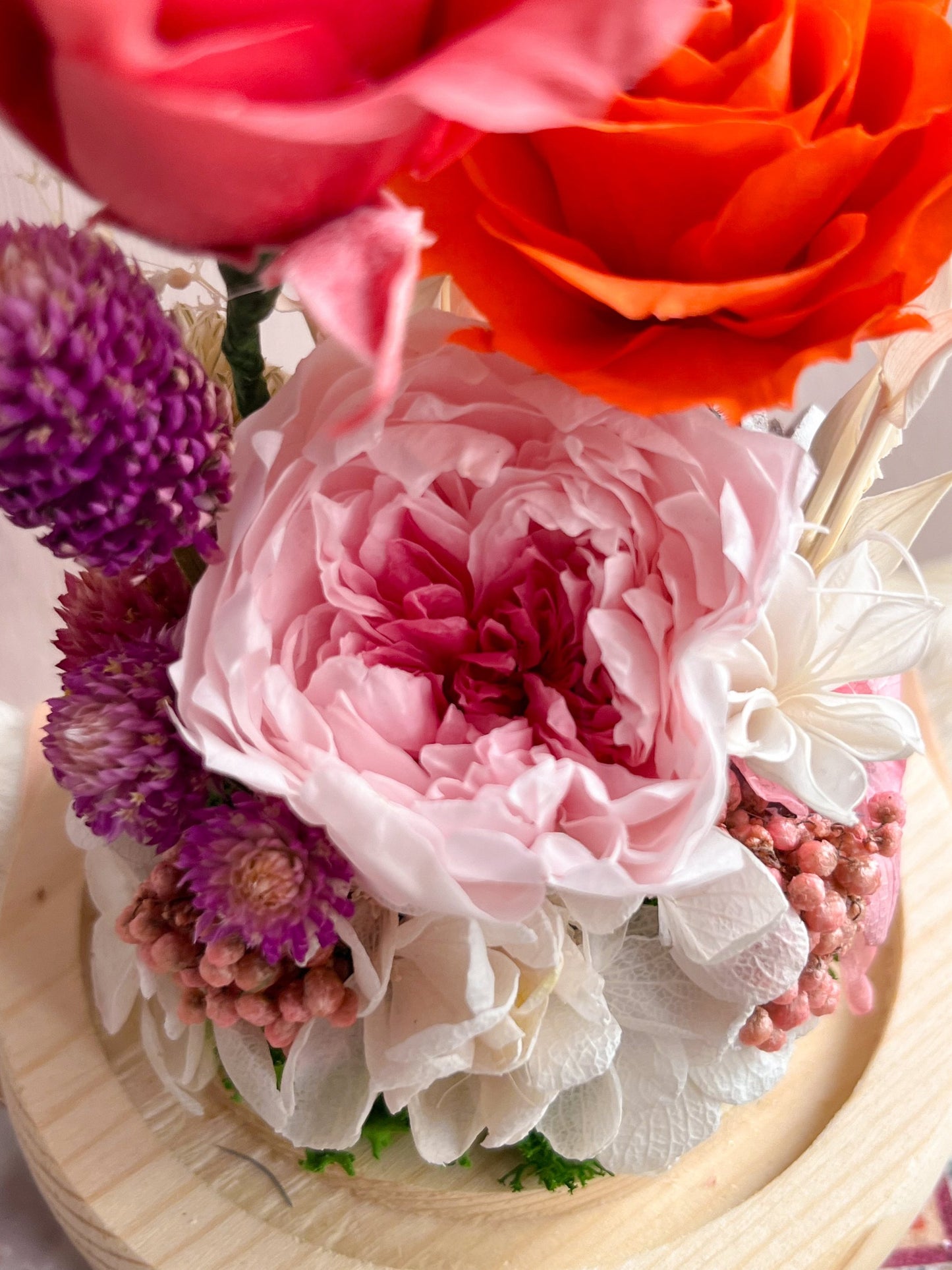 Romantic Gift Glass Dome #8 - Blossom Grove