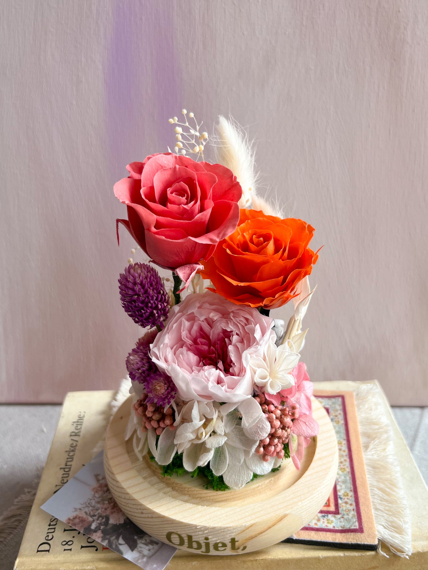 Romantic Gift Glass Dome #8 - Blossom Grove