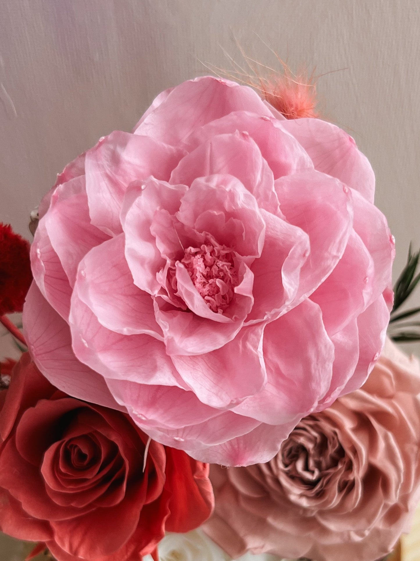 Forever Roses Glass Dome #7 Peony Garden