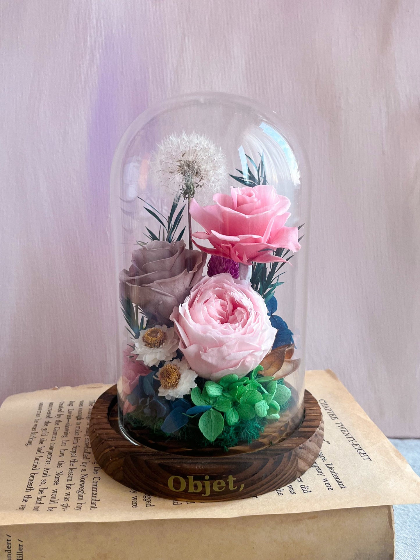 Preserved flower Glass Dome #17 - Rapunzel's Garden