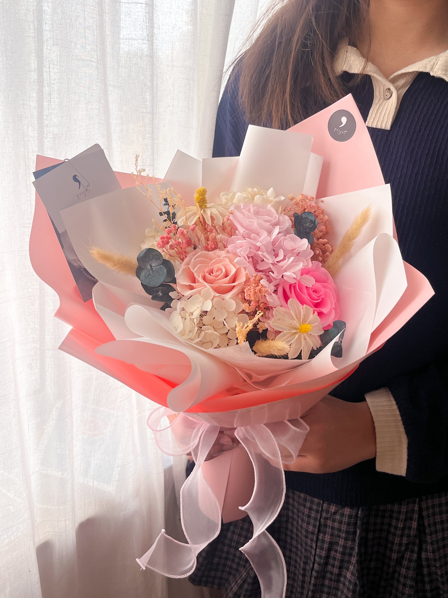 Pink Forever Roses Bouquet