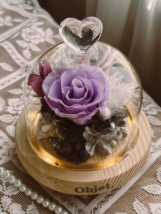 Romantic Gift Glass Dome #2 - Purplisian (LED Base)