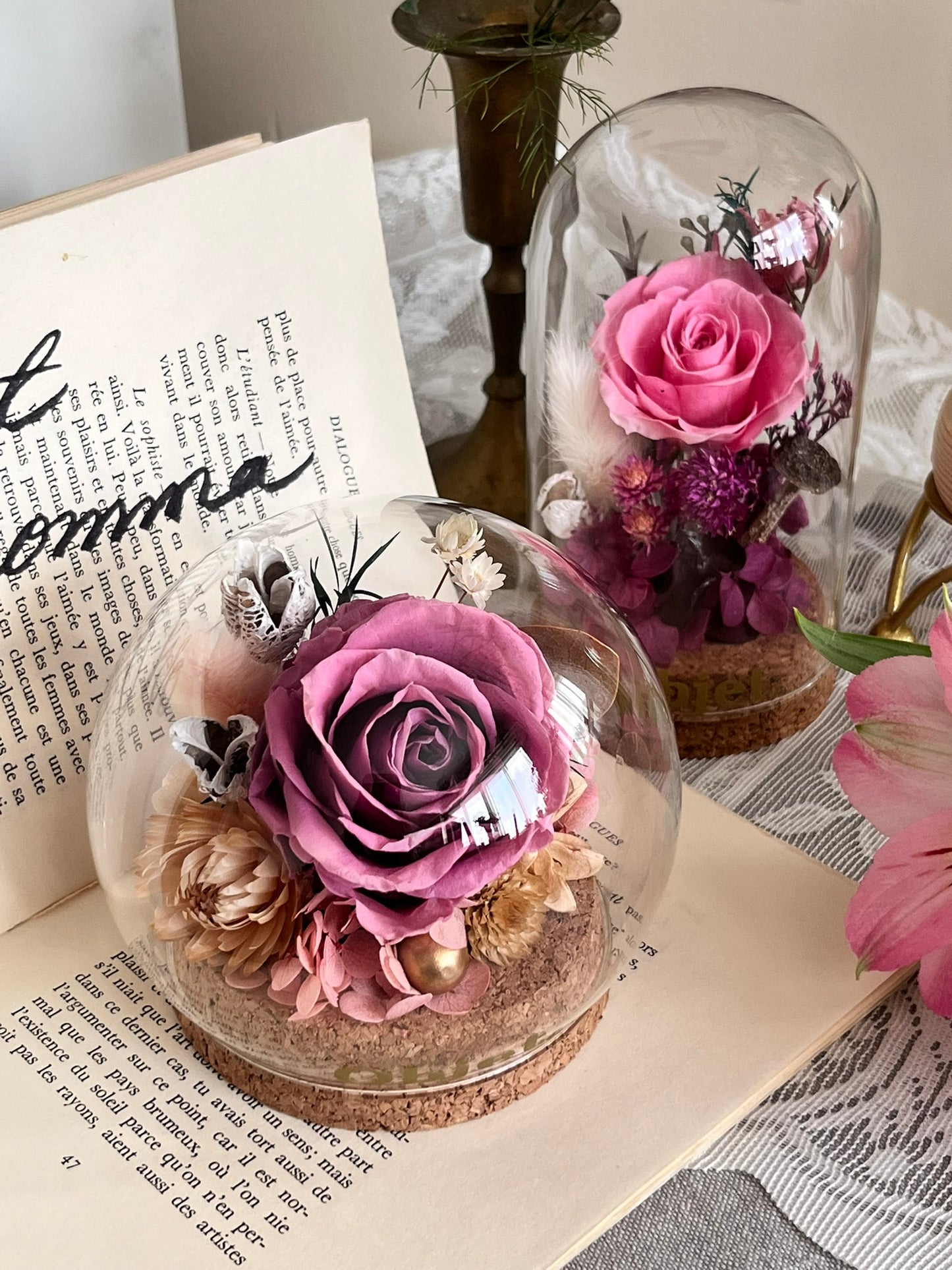 Romantic Gift Glass Dome #28 - Violet Grace