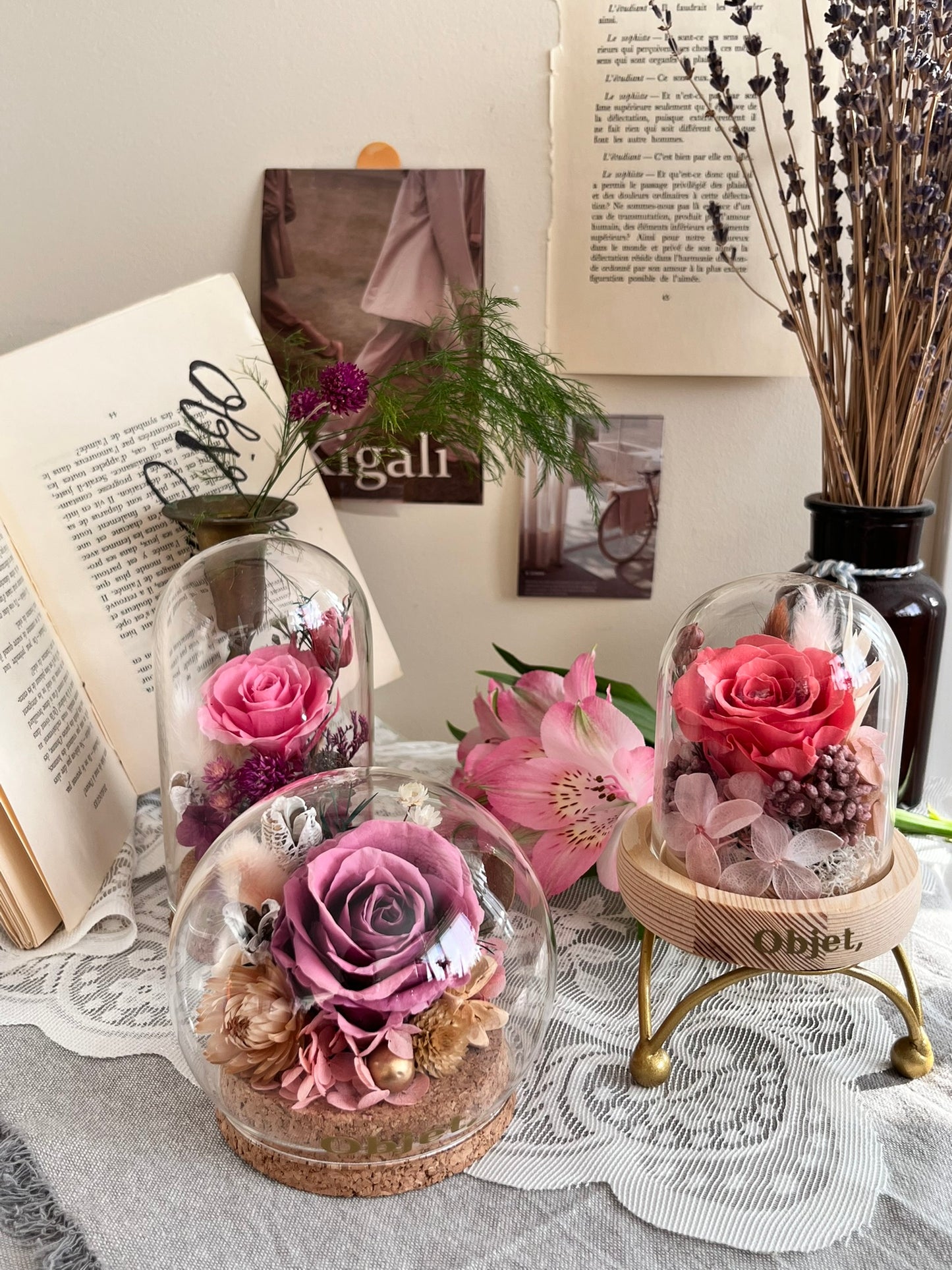 Romantic Gift Glass Dome #28 - Violet Grace