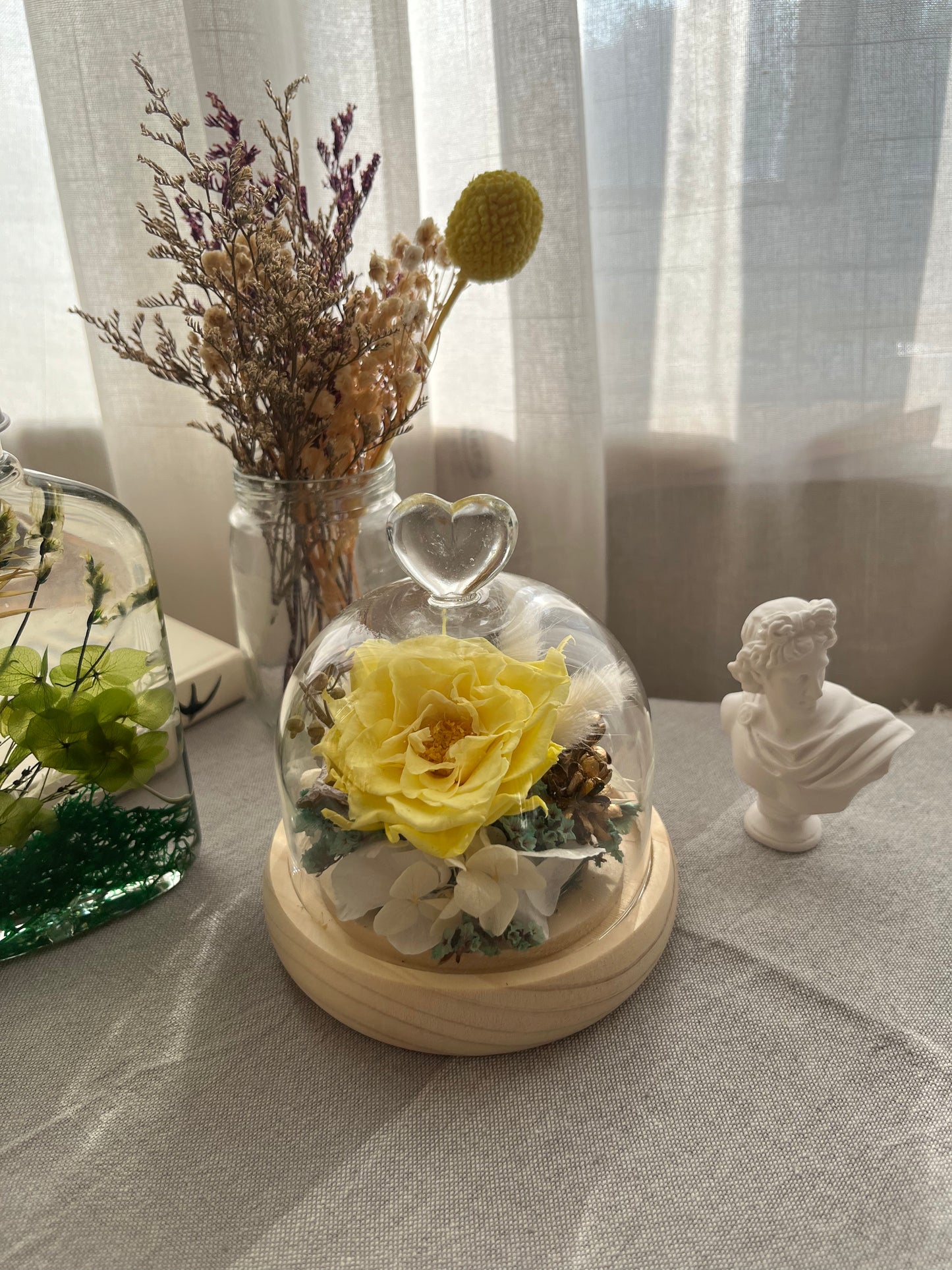 Preserved Rose Glass Dome #3 - Damask Rose (LED Base)
