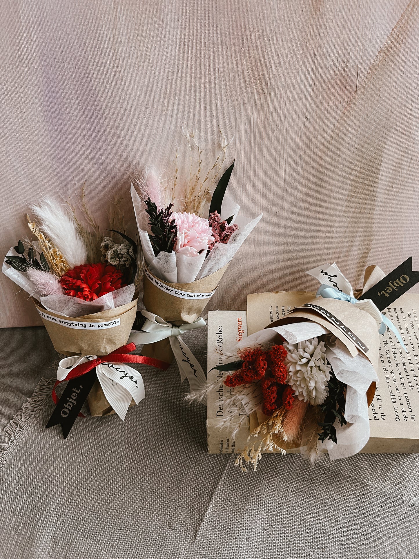 Carnation soap mini bouquet